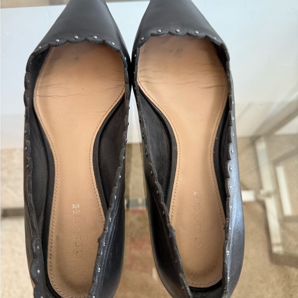 COACH Jill Studded Leather Ballet Pointy Flats 7